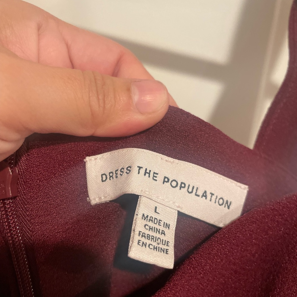 Dress the Population Burgundy‎ Midi Dress Size 4 - Picture 4 of 5